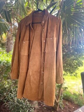 Sergio Cassani Genuine Goat Skin Suede Leather Jacket - Tan - Fits Small/Medium